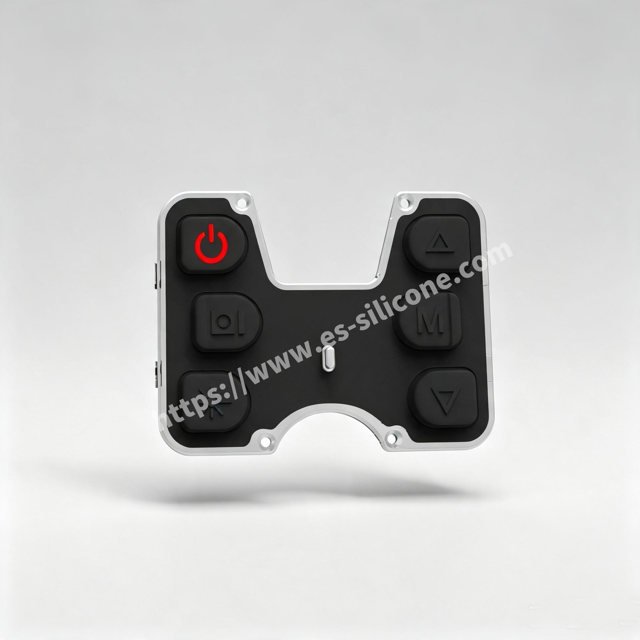 Silicone-coated PC plastic buttons